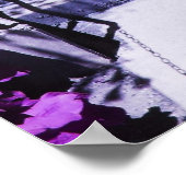 Poster Marches violettes par les fleurs violettes (Coin)