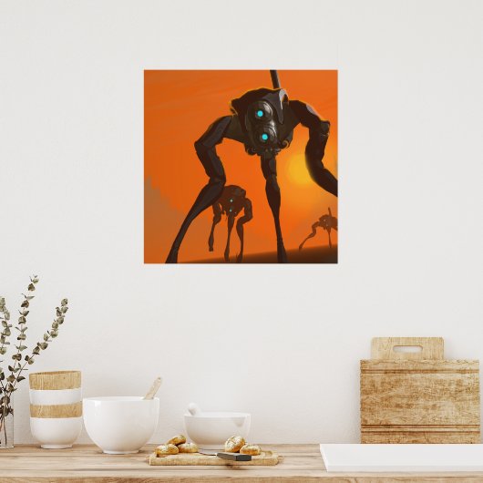 Poster Marcheurs [orange] (Cuisine)