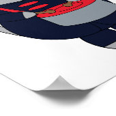 Poster Marching Band Cat Snare Drum Red Navy Blue (Coin)