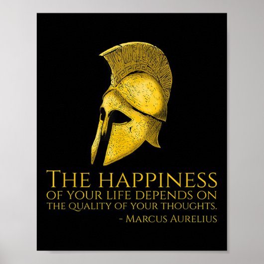 Poster Marcus Aurelius Citation stoïque Sur Le Bonheur - (Devant)