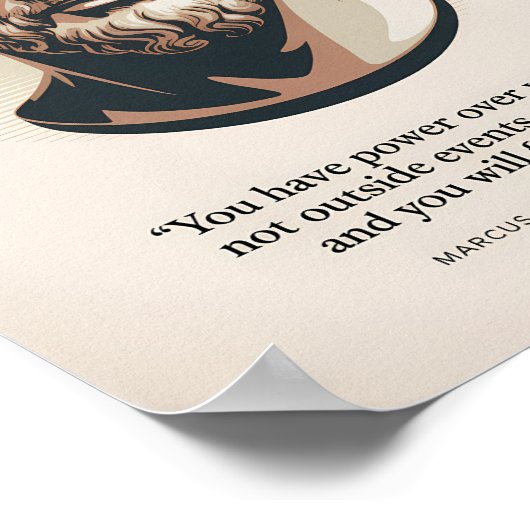 Poster Marcus Aurelius Meditations Quote Illustration Art (Coin)