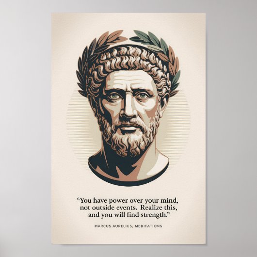 Poster Marcus Aurelius Meditations Quote Illustration Art (Devant)