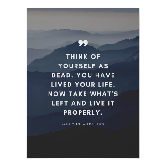 Poster Marcus Aurelius | Pensez à vous-même comme mort. (Devant)