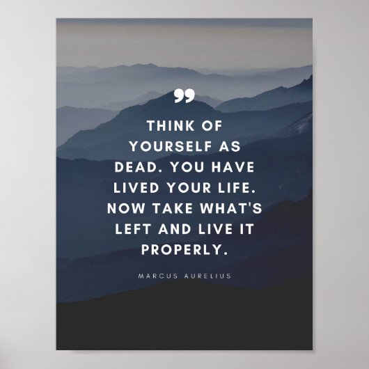 Poster Marcus Aurelius | Pensez à vous-même comme mort. (Devant)