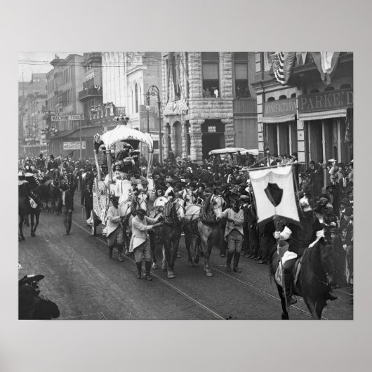 Poster Mardi Gras, 1906. Photo vintage (Devant)