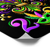 Poster Mardi Gras 2025 Fleur De Lis Hommes Femmes Enfants (Coin)