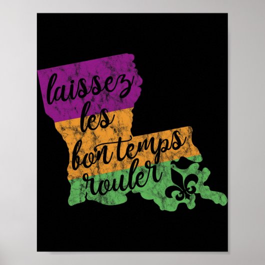 Poster Mardi Gras 2025 Laissez Les Bon Temps Rouler New O (Devant)