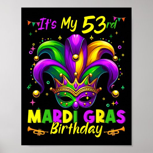 Poster Mardi Gras 53e anniversaire Gras Mardi 53 ans (Devant)