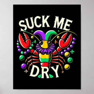 Poster Mardi Gras Adulte Humeur Crawfish Mard inapproprié