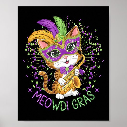 Poster Mardi Gras Amoureux de les chats (Devant)