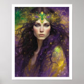Poster Mardi Gras Art Nuevo Casque Femme Long Cheveux (Devant)