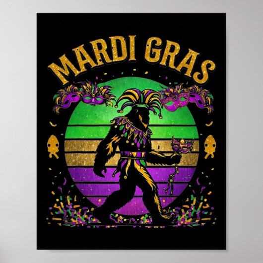 Poster Mardi Gras Bigfoot (Devant)