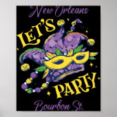 Poster Mardi Gras Bourbon Street New Orleans Souvenir Lou (Devant)