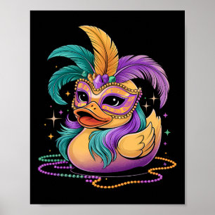 Poster Mardi Gras Caoutchouc Canard Costume de fête Masqu