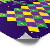 Poster Mardi Gras Carnaval Fleur de Lis Diamond Arlequin (Coin)