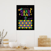 Poster Mardi Gras Carnaval Fleur de Lis Diamond Arlequin (Cuisine)