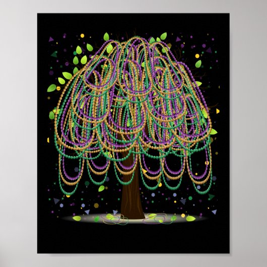 Poster Mardi Gras Carnaval Mexicain Graphic Bead Tree (Devant)