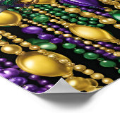 Poster Mardi Gras Carnaval Purple Green Masques perles Ar (Coin)