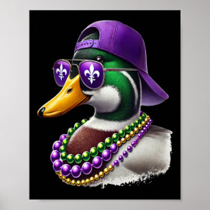 Poster Mardi Gras Chasse Au Canard Mardi Gras Costume Fem