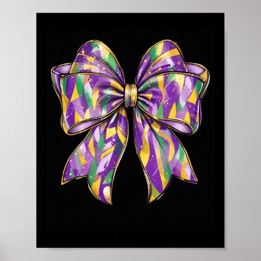 Poster Mardi Gras Coquette Bow 2 (Devant)