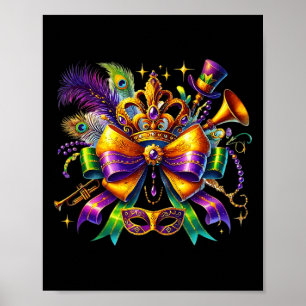 Poster Mardi Gras Coquette Bow New Orleans Femmes Enfants