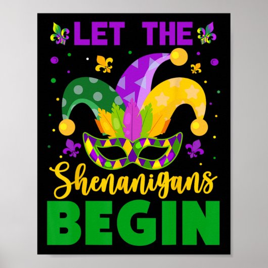 Poster Mardi Gras Costume Laisser Les Shenanigans Commenc (Devant)