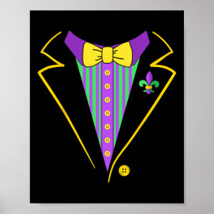 Poster Mardi Gras Costume Tuxedo Pour Les Mas Costumés De