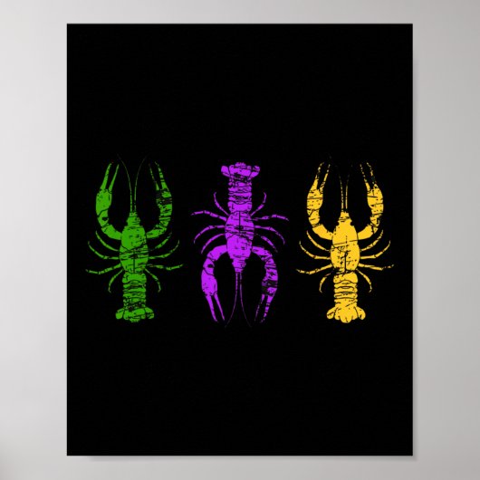 Poster Mardi Gras Crawfish Jester perle Casquette Tead Ne (Devant)