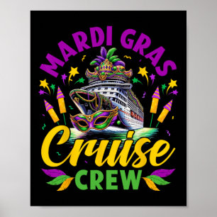 Poster Mardi Gras Croisière Voyage d'équipage New Orleans