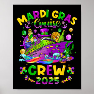 Poster Mardi Gras Cruise Crew 2025 Famille Correspondant 