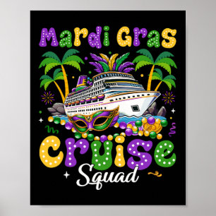 Poster Mardi Gras Cruise Crew 2025 Trip New Orleans Famil