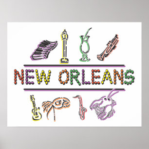 Poster Mardi Gras de la Nouvelle-Orléans