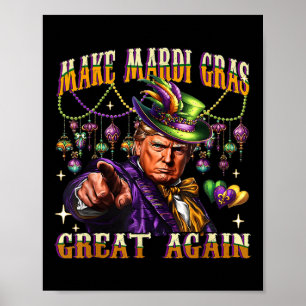 Poster Mardi Gras Donald Trump Mardi Gras Américain