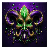 Poster Mardi Gras Fleur De Lis Design (Devant)
