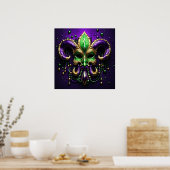 Poster Mardi Gras Fleur De Lis Design 2024 (Cuisine)