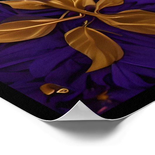 Poster Mardi Gras Gold violet vert Hamsas Art (Coin)