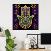 Poster Mardi Gras Gold violet vert Hamsas Art (Bureau à domicile)