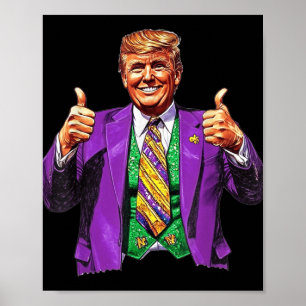 Poster Mardi Gras Grand à nouveau Donald Trump Drapeau am