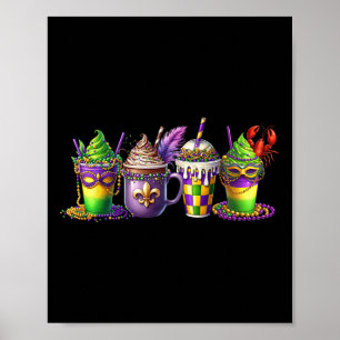 Poster Mardi Gras Gras Mardi Mardi Mardi Louveur de café 
