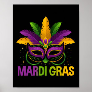 Poster Mardi Gras Jester Masque Costume Enfants Filles Ga