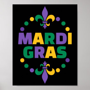 Poster Mardi Gras Joyeux Carnaval de Mardi Gras