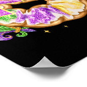 Poster Mardi Gras King Cake Nouvelle-Orléans Fleur De Lis (Coin)