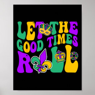 Poster Mardi Gras Laisser Le Bon Temps Faire Rouler Les H