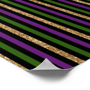 Poster Mardi Gras Lignes Verticales Parties scintillant D