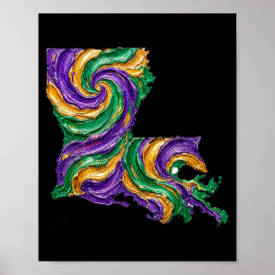 Poster Mardi gras louisiane état Mardi gras louisiane st