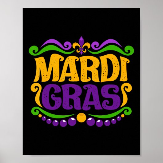 Poster Mardi Gras Masque Costume Funny Sur Festival Mardi (Devant)