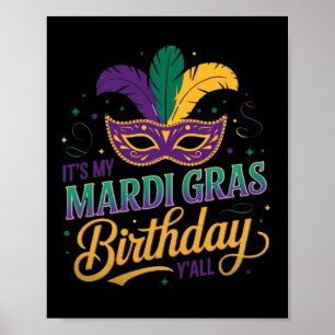 Poster Mardi Gras Masque d'anniversaire C'est mon Mardi G