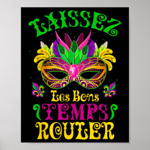 Poster Mardi Gras Masque Laisser Les Bons Temps Rouler Fl