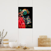 POSTER MARDI GRAS MASQUERADE, COSTUME D'ARLEQUIN MONOGRAM (Cuisine)