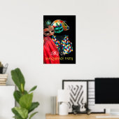 POSTER MARDI GRAS MASQUERADE, COSTUME D'ARLEQUIN MONOGRAM (Bureau à domicile)